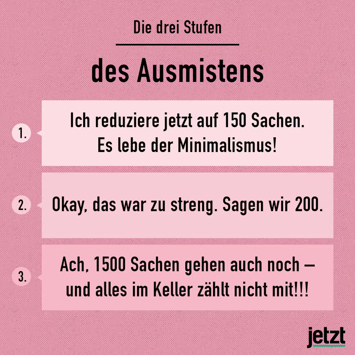 3stufen ausmisten