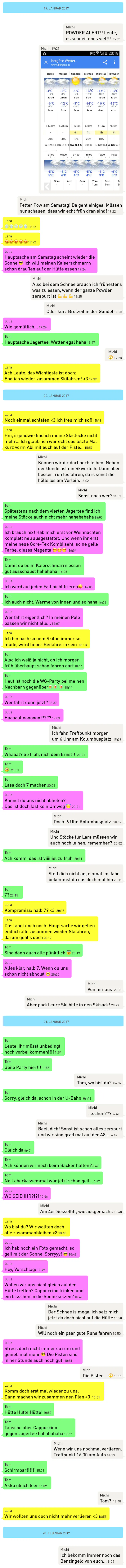 Whatsapp-Kolumne Skifahren