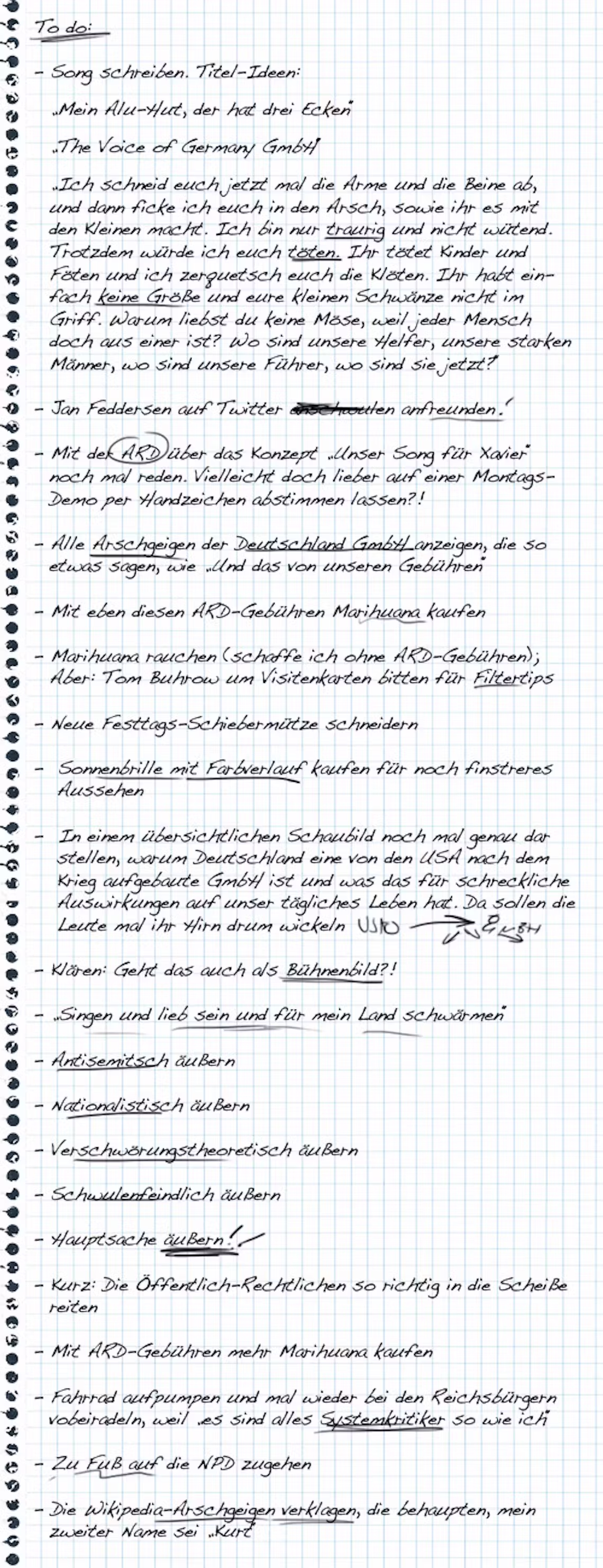 text xaiver naidoo todo list